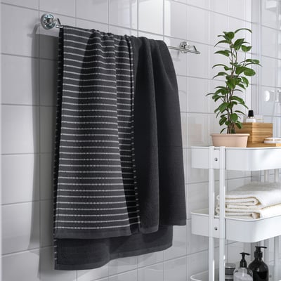 BROKGINST Drap de bain, noir, 100x150 cm