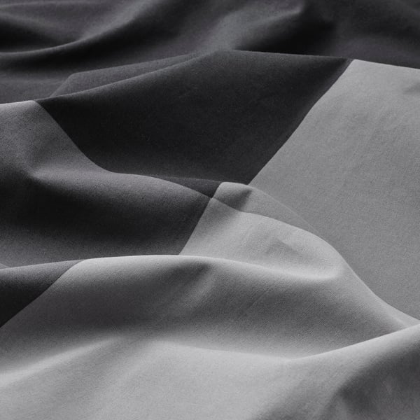 BRUNKRISSLA Housse de couette et 1 taie, noir, 150x200/50x60 cm