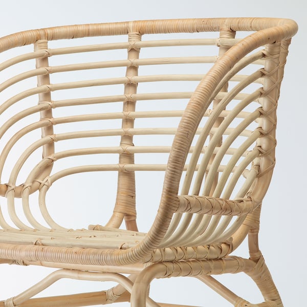 BUSKBO Fauteuil, rotin/Djupvik blanc