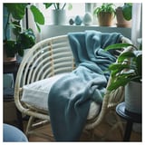 BUSKBO Fauteuil, rotin/Djupvik blanc
