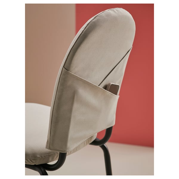 DANDERYD / EBBALYCKE Table et 4 chaises, noir/Idekulla beige, 130 cm