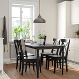 DANDERYD / INGOLF Table et 4 chaises, noir/brun noir, 130 cm