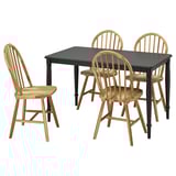 DANDERYD / SKOGSTA Table et 4 chaises, noir/acacia, 130 cm