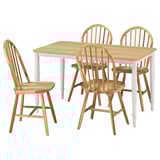DANDERYD / SKOGSTA Table et 4 chaises, plaqué chêne blanc/acacia, 130 cm