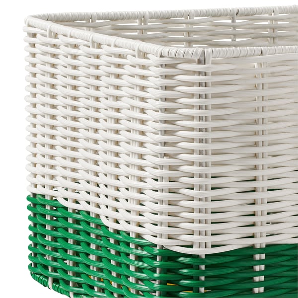 DJURTRÄNARE Panier, blanc/vert, 25x35x19 cm