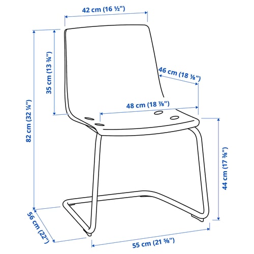 DOCKSTA / TOBIAS Table et 4 chaises, blanc blanc/brun/rouge, 103 cm