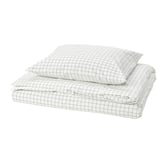 DOFTAKLEJA Housse de couette et 1 taie, blanc/anthracite, 150x200/50x60 cm