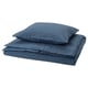 DOFTAKLEJA Housse de couette et 1 taie, bleu foncé/brun clair, 150x200/50x60 cm