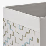 DRÖNA Rangement tissu, beige/à motifs turquoise, 33x38x33 cm