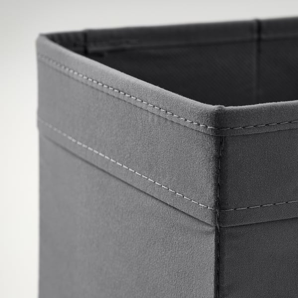 DRÖNA Rangement tissu, gris foncé, 18x25x15 cm