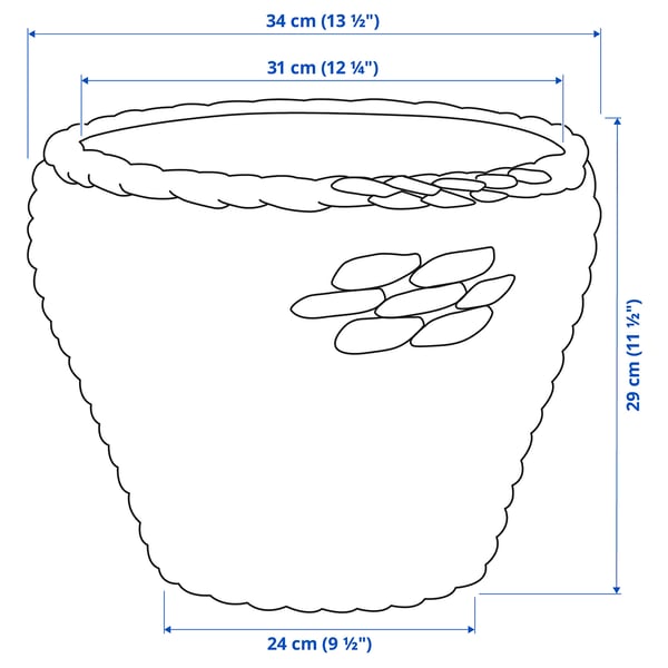 DRUVFLÄDER Cache-pot, jacinthe d'eau/gris, 24 cm