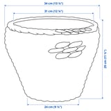DRUVFLÄDER Cache-pot, jacinthe d'eau/gris, 24 cm