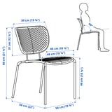 DUVSKÄR / DUVSKÄR Table et 2 chaises, extérieur bleu noir/gris, 76 cm