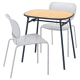 DUVSKÄR / DUVSKÄR Table et 2 chaises, extérieur bleu noir/gris, 76 cm
