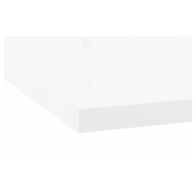 EKBACKEN Plan de travail sur mesure, blanc brillant/stratifié, 45.1-63.5x2.8 cm