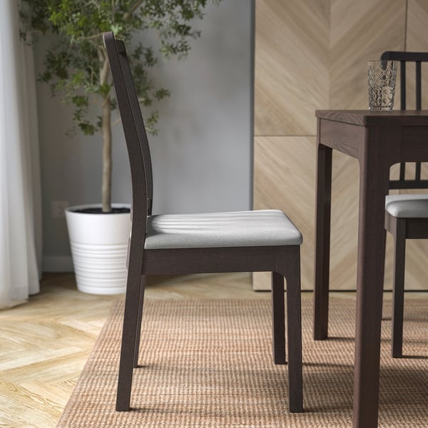 EKEDALEN Chaise, brun foncé/Orrsta gris clair