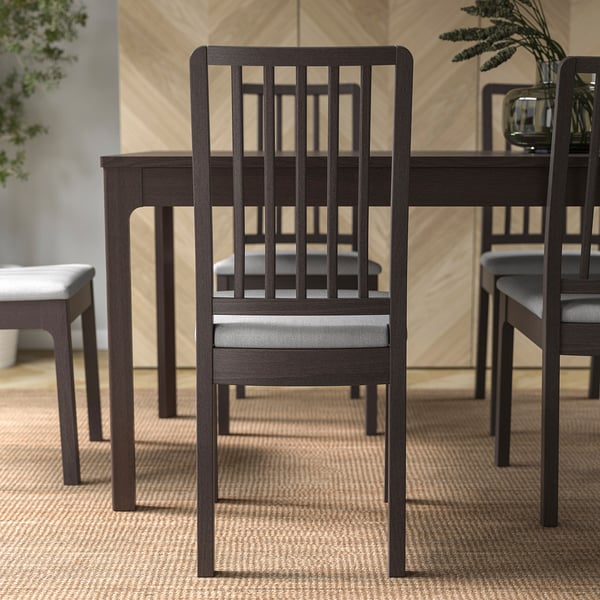 EKEDALEN Chaise, brun foncé/Orrsta gris clair