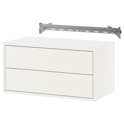EKET Combinaison de rangement murale, avec 2 tiroirs/blanc, 70x35x35 cm