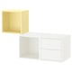 EKET Combinaison de rangement murale, blanc/jaune pâle, 105x35x70 cm