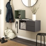 EKET Combinaison de rangement murale, gris foncé/gris vert, 105x35x70 cm