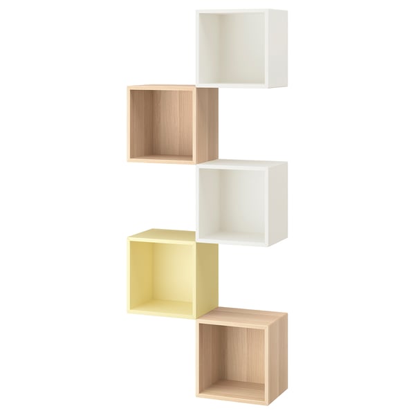 EKET Combinaison de rangement murale, multicolore/jaune pâle
