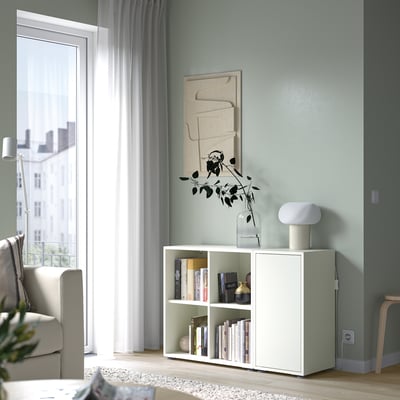 EKET Combinaison rangement avec pieds, blanc, 105x35x72 cm