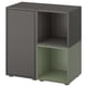 EKET Combinaison rangement avec pieds, gris foncé gris foncé/gris vert, 70x35x72 cm