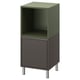 EKET Combinaison rangement avec pieds, gris foncé gris vert/métal, 35x35x80 cm
