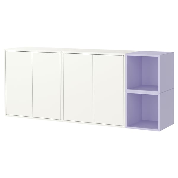 EKET Combinaison rangement murale, blanc/lilas pâle, 175x35x70 cm