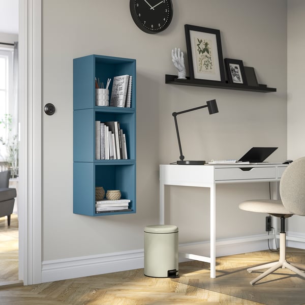 EKET Combinaison rangement murale, bleu gris foncé, 70x25x105 cm