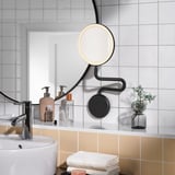 EKFÄNN Miroir avec éclairage intégré, intensité lumineuse réglable fixation murale/noir