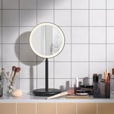 EKFÄNN Miroir de table éclairage intégré, intensité lumineuse réglable/noir