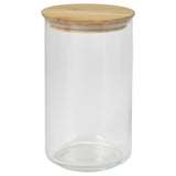 EKLATANT Bocal avec couvercle, verre transparent/bambou, 1 l