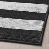 ELSYSTEM Tapis, poils ras, noir/blanc/rayure, 80x150 cm