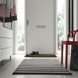 ELSYSTEM Tapis, poils ras, noir/blanc/rayure, 80x150 cm