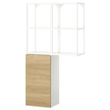 ENHET Combinaison de rangement, blanc/motif chêne, 80x32x150 cm