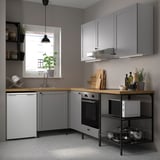 ENHET Cuisine d'angle, anthracite/gris avec cadre