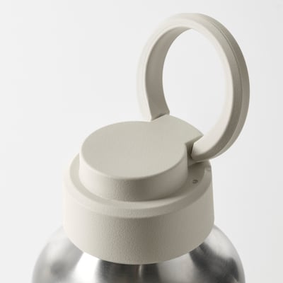 ENKELSPÅRIG Bouteille à eau, acier inoxydable/beige, 0.5 l