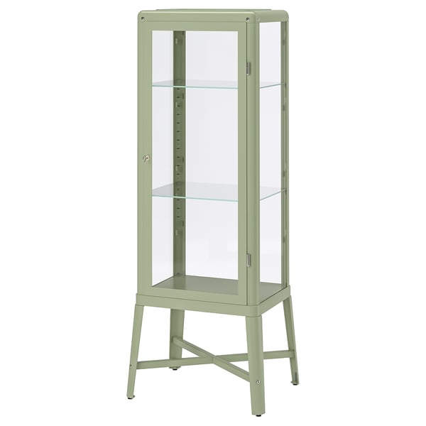 FABRIKÖR Vitrine, gris-vert pâle, 57x150 cm