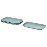 FÄRGKLAR Assiette, mat turquoise clair, 30x18 cm