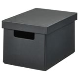FJÄDERHARV Boîte de rangement avec couvercle, anthracite, 18x25x16 cm