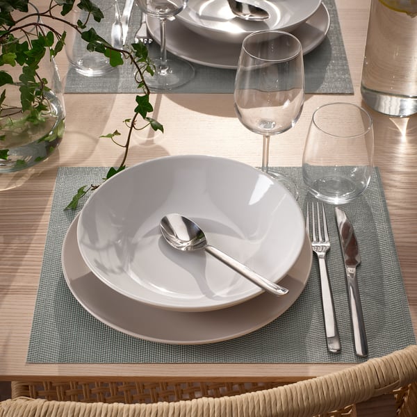 FLYGFISK Set de table, vert clair, 38x30 cm