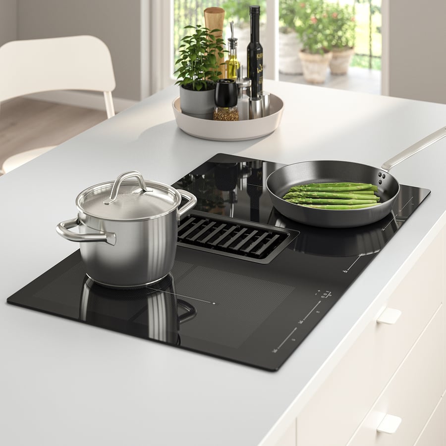 FÖRDELAKTIG plaque de cuisson av hotte intégrée, IKEA 700 noir, 83 cm IKEA Suisse
