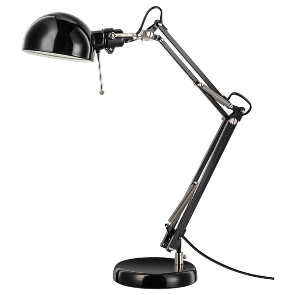 FORSÅ Lampe de bureau, noir