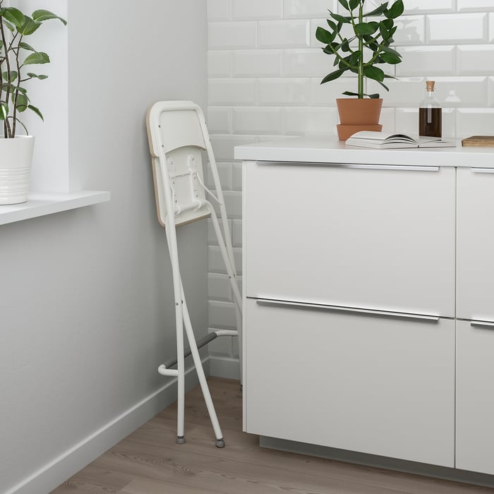 FRANKLIN Chaise de bar, pliante, blanc/blanc, 63 cm - IKEA ...