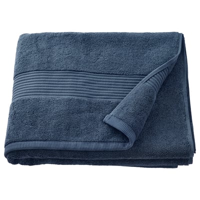 FREDRIKSJÖN Serviette de bain, bleu foncé, 70x140 cm