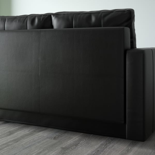 FRIHETEN Canapé convertible angle+rangement, avec coussins de dossier supp/Bomstad noir