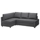 FRIHETEN / KLAGSHAMN Canapé convertible angle+rangement, Skiftebo gris foncé