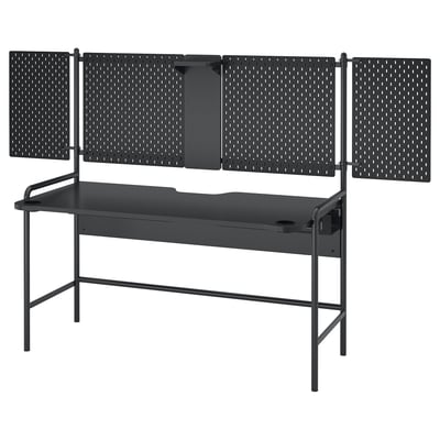 FRÖSKELÅS Bureau gamer, noir, 144x71 cm