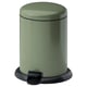 GÅNGSKYFFEL Poubelle à pédale, gris vert, 9 l